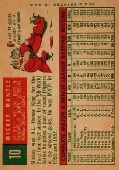 Back of Mickey Mantle