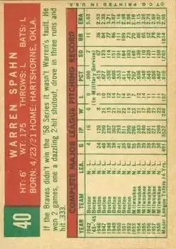 Back of Warren Spahn