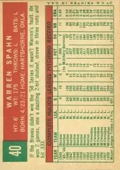 Back of Warren Spahn