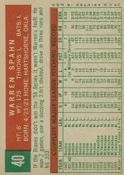 Back of Warren Spahn