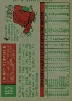 Back of Johnny Klippstein
