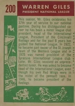 Back of Warren Giles
