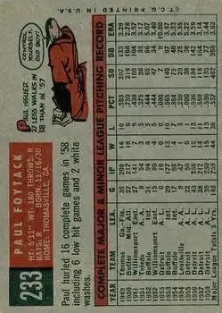 Back of Paul Foytack
