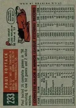 Back of Paul Foytack