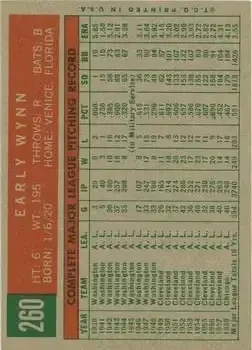 Back of Early Wynn