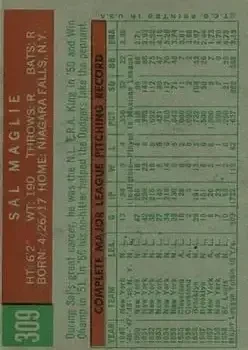Back of Sal Maglie