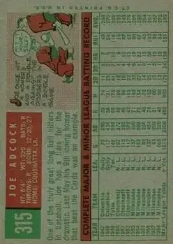 Back of Joe Adcock
