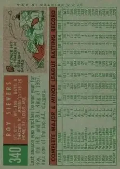 Back of Roy Sievers