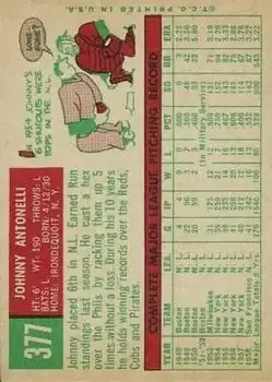 Back of Johnny Antonelli