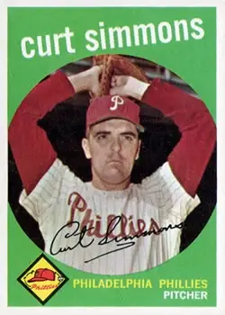 1959 Topps #382 Curt Simmons