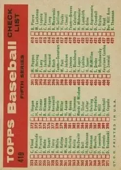 Back of Card #419