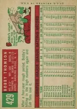 Back of Bobby Thomson