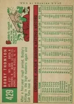 Back of Bobby Thomson