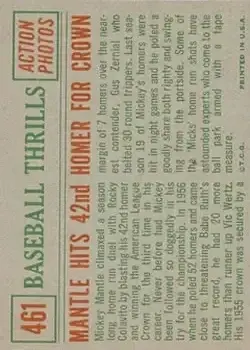 Back of Mickey Mantle