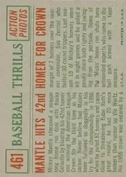 Back of Mickey Mantle