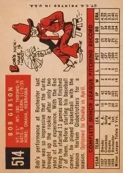 Back of Bob Gibson