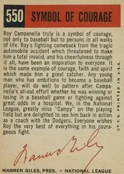 Back of Roy Campanella