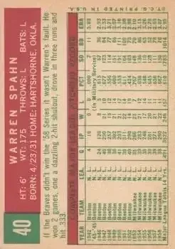 Back of Warren Spahn