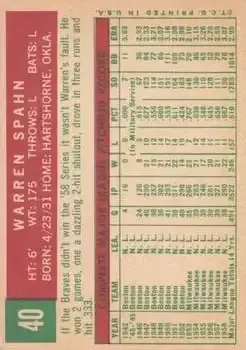 Back of Warren Spahn