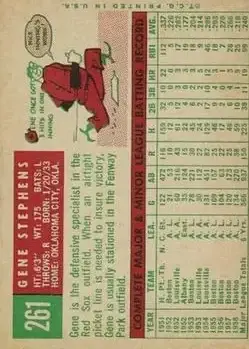 Back of Gene Stephens