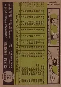 Back of Clem Labine