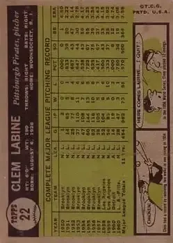 Back of Clem Labine
