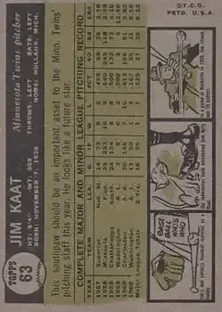 Back of Jim Kaat