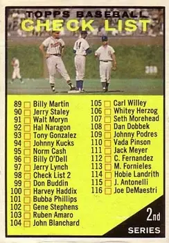 Front of Checklist: 89 176