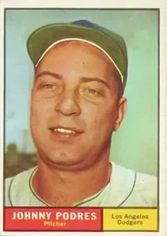 1961 Topps #109 - Johnny Podres - Los Angeles Dodgers 1961 Topps #109 - Johnny Podres - Los Angeles Dodgers