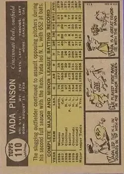 Back of Vada Pinson