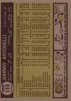 Back of Johnny Antonelli