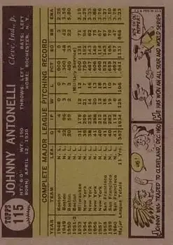 Back of Johnny Antonelli