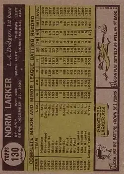Back of Norm Larker