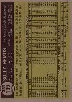 Back of Solly Hemus