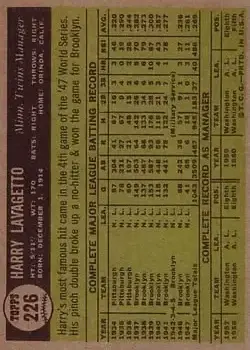 Back of "Cookie" Lavagetto