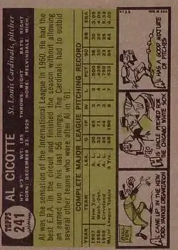 Back of Al Cicotte