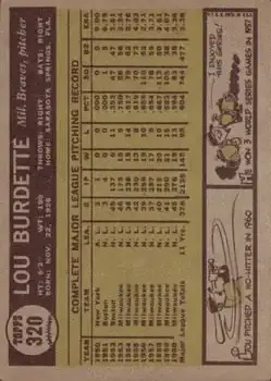 Back of Lew Burdette