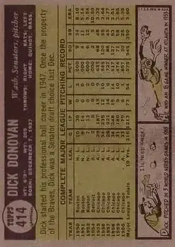 Back of Dick Donovan
