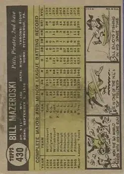 Back of Bill Mazeroski