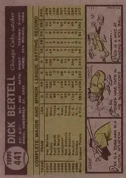 Back of Dick Bertell
