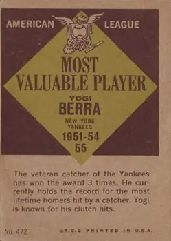 Back of Larry "Yogi" Berra
