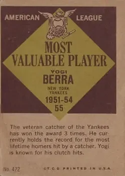 Back of Larry "Yogi" Berra