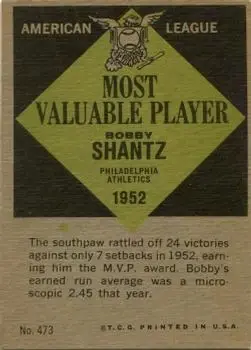 Back of Bobby Shantz