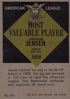 Back of Jackie Jensen