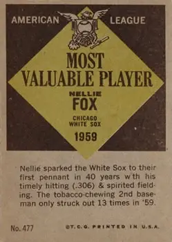 Back of Nelson Fox