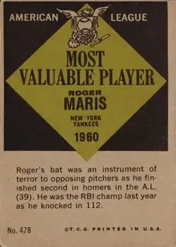 Back of Roger Maris