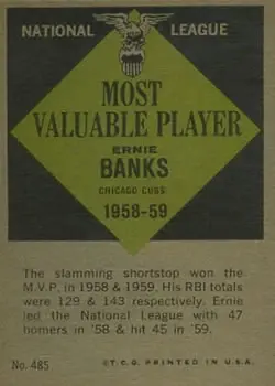 Back of Ernie Banks