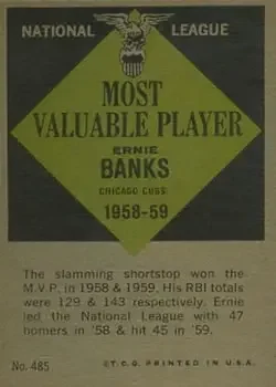 Back of Ernie Banks