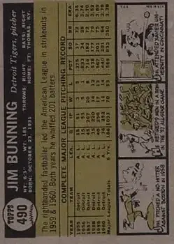 Back of Jim Bunning