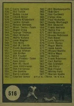 Back of Checklist: 507 587